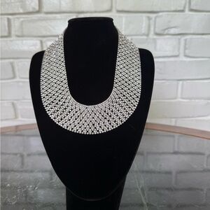 Faux Diamond  Mesh Collar Necklace
